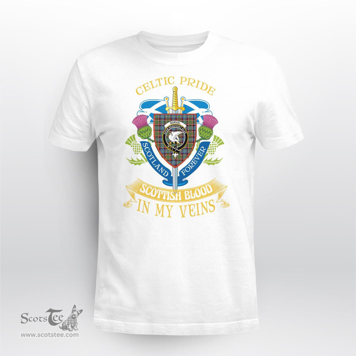 Scottish Norvel Scottish Blood In My Veins - Celtic Pride - Scotland Forever Tshirt Scottish Plaid Tartan Plaid - ScotsTee - scotstee.com