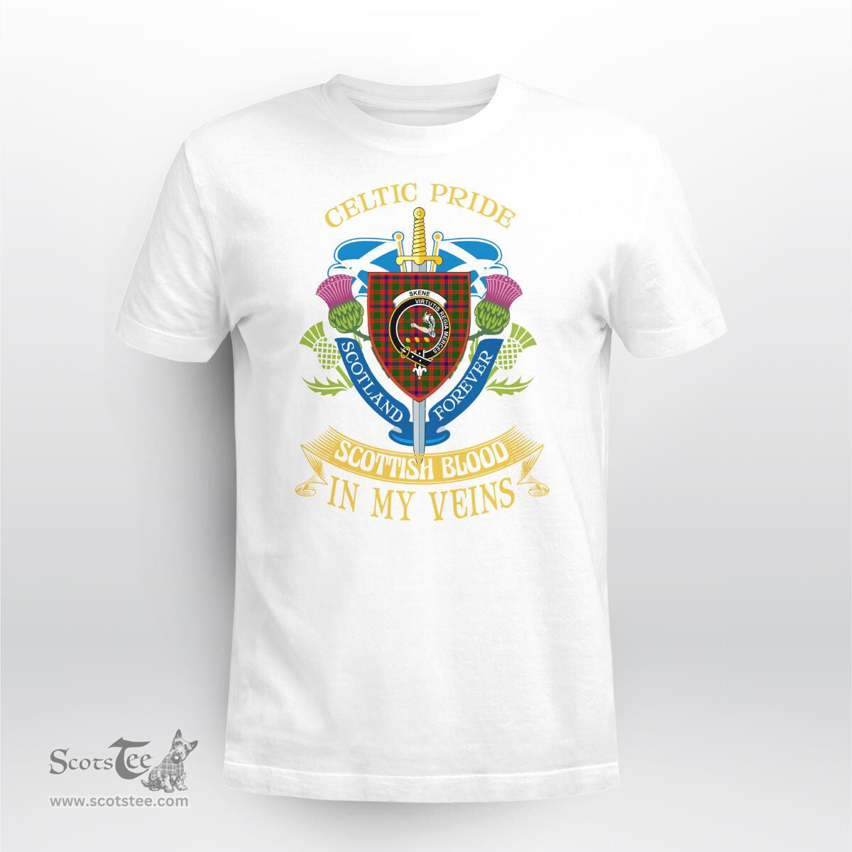 Scottish Skene Scottish Blood In My Veins - Celtic Pride - Scotland Forever Tshirt Scottish Plaid Tartan Plaid - ScotsTee - scotstee.com