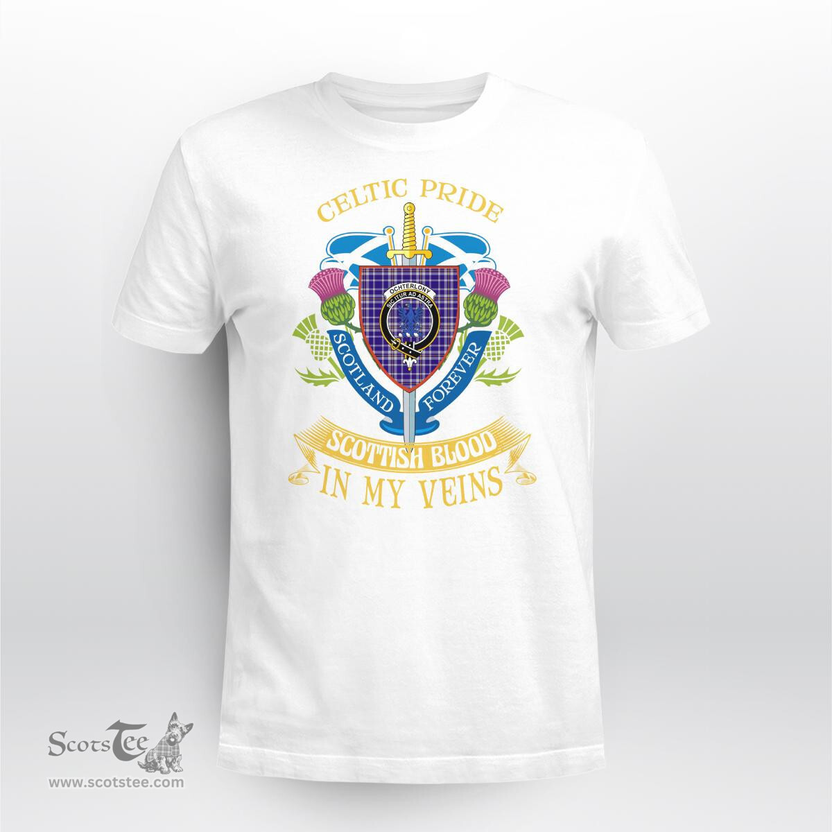 Scottish Ochterlony Scottish Blood In My Veins - Celtic Pride - Scotland Forever Tshirt Scottish Plaid Tartan Plaid - ScotsTee - scotstee.com