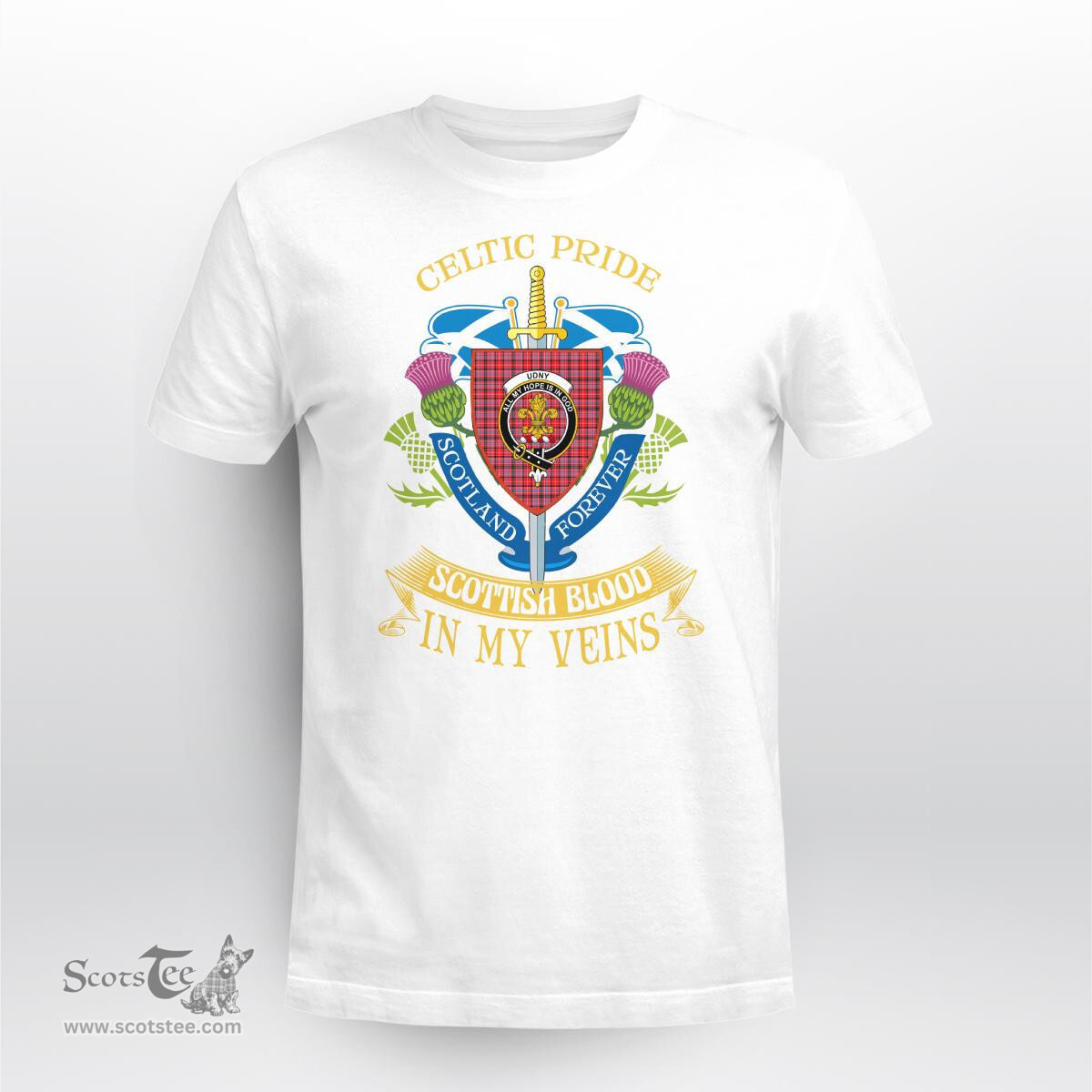 Scottish Udny Scottish Blood In My Veins - Celtic Pride - Scotland Forever Tshirt Scottish Plaid Tartan Plaid - ScotsTee - scotstee.com