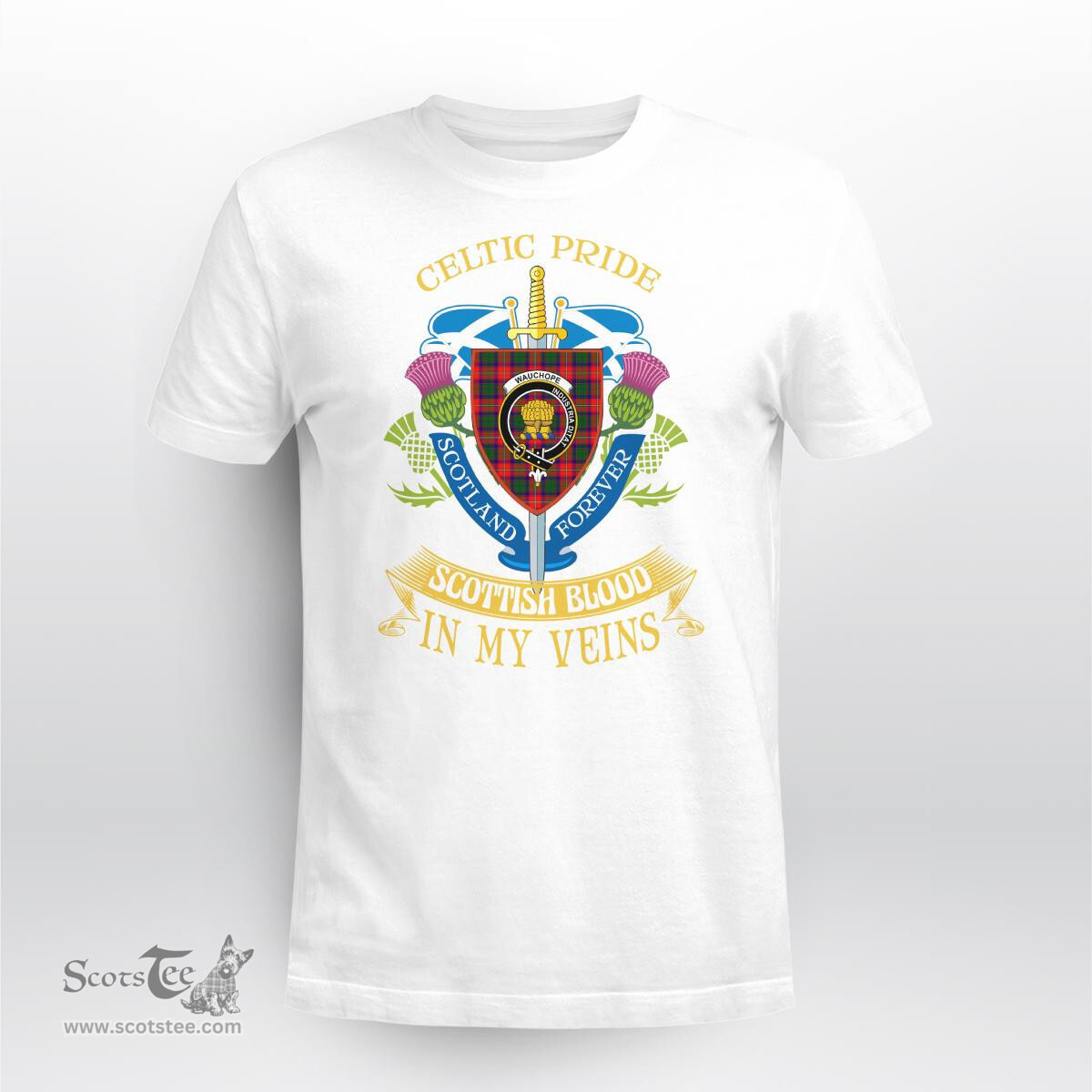 Scottish Wauchope Scottish Blood In My Veins - Celtic Pride - Scotland Forever Tshirt Scottish Plaid Tartan Plaid - ScotsTee - scotstee.com