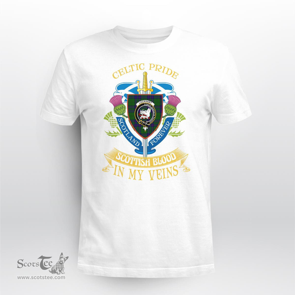Scottish Lockhart Scottish Blood In My Veins - Celtic Pride - Scotland Forever Tshirt Scottish Plaid Tartan Plaid - ScotsTee - scotstee.com