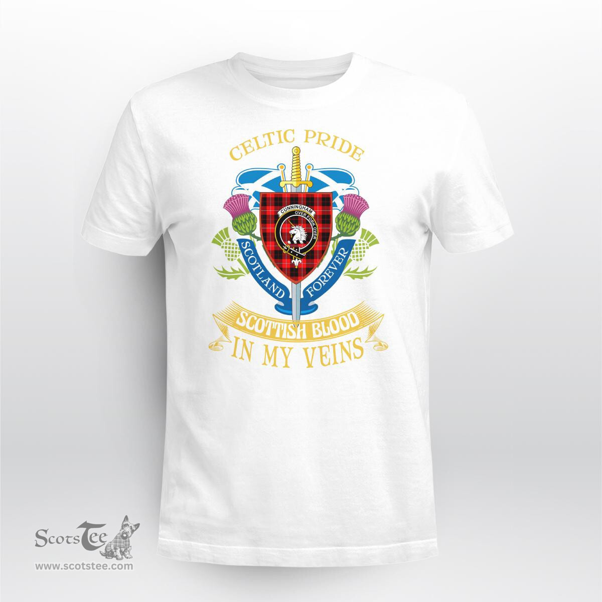 Scottish Cunningham Scottish Blood In My Veins - Celtic Pride - Scotland Forever Tshirt Scottish Plaid Tartan Plaid - ScotsTee - scotstee.com