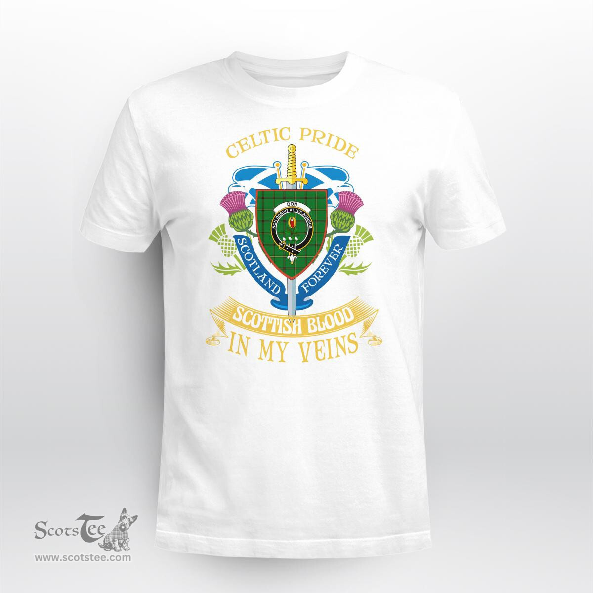 Scottish Don Scottish Blood In My Veins - Celtic Pride - Scotland Forever Tshirt Scottish Plaid Tartan Plaid - ScotsTee - scotstee.com