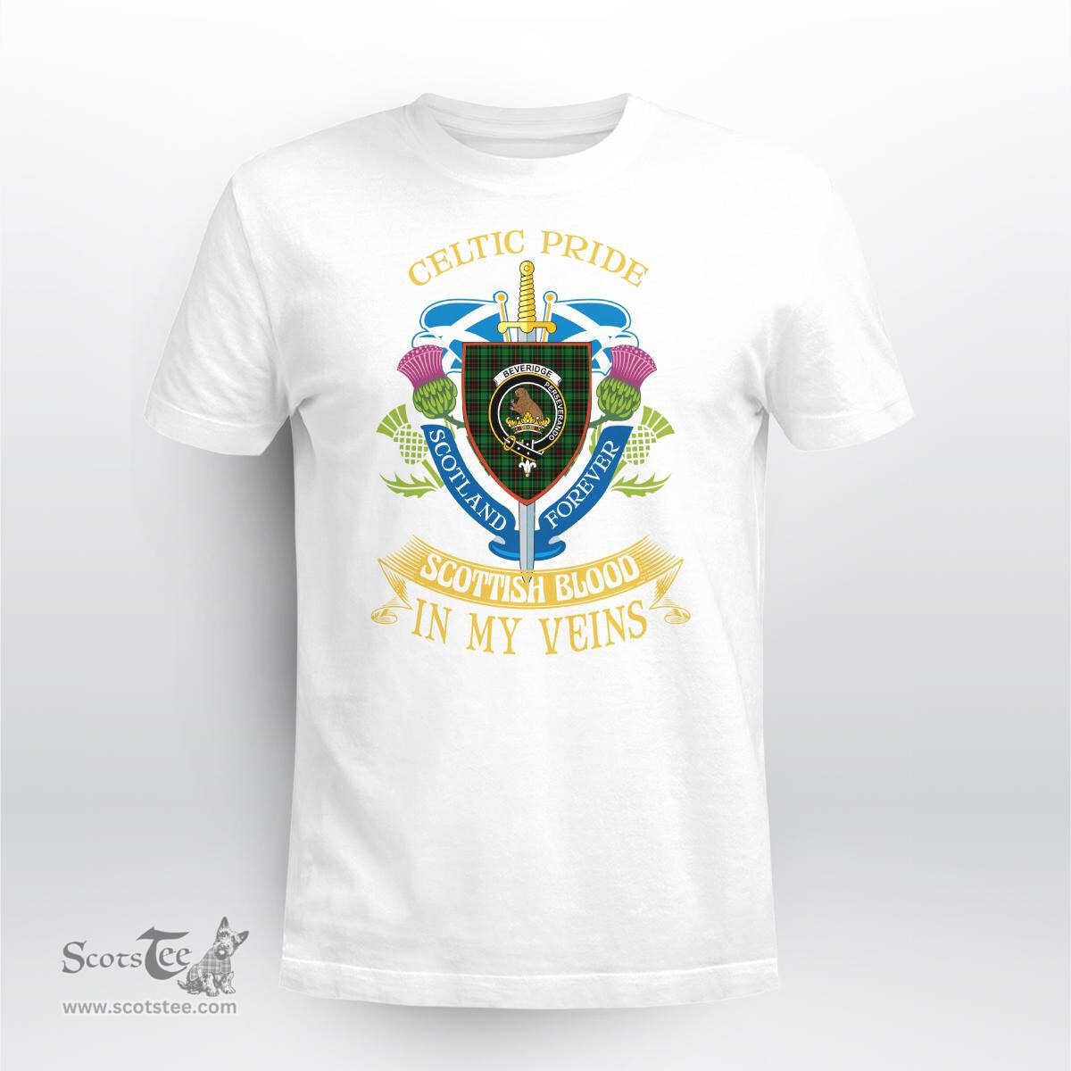 Scottish Beveridge Scottish Blood In My Veins - Celtic Pride - Scotland Forever Tshirt Scottish Plaid Tartan Plaid - ScotsTee - scotstee.com