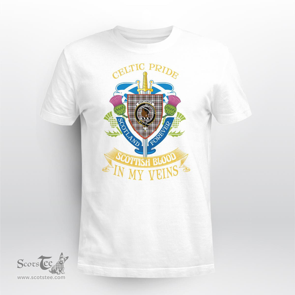 Scottish Borthwick Scottish Blood In My Veins - Celtic Pride - Scotland Forever Tshirt Scottish Plaid Tartan Plaid - ScotsTee - scotstee.com