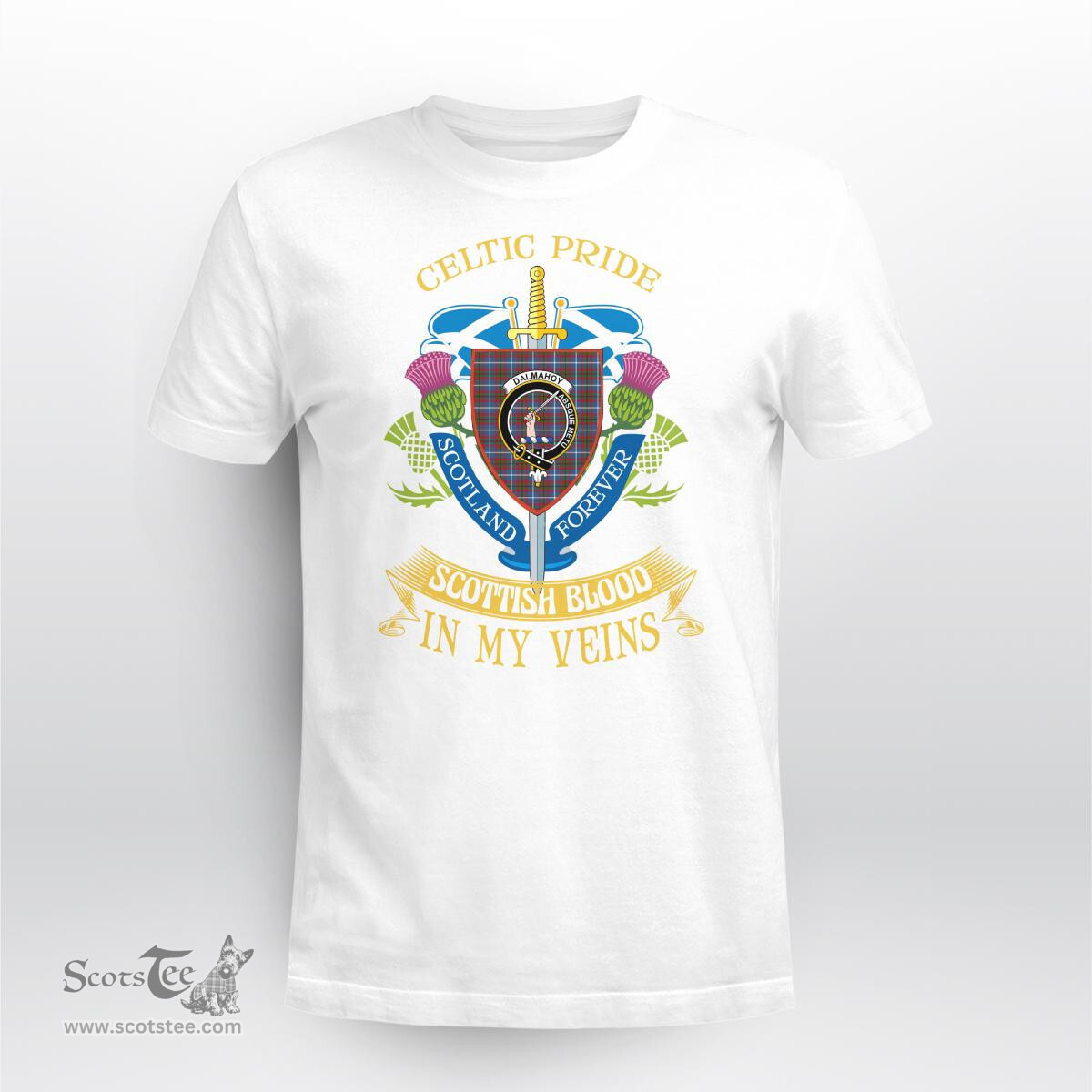 Scottish Dalmahoy Scottish Blood In My Veins - Celtic Pride - Scotland Forever Tshirt Scottish Plaid Tartan Plaid - ScotsTee - scotstee.com