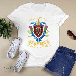 Scottish Macqueen Scottish Blood In My Veins - Celtic Pride - Scotland Forever Tshirt Scottish Plaid Tartan Plaid - ScotsTee - scotstee.com