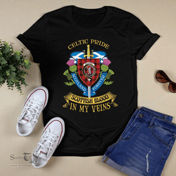 Scottish Macqueen Scottish Blood In My Veins - Celtic Pride - Scotland Forever Tshirt Scottish Plaid Tartan Plaid - ScotsTee - scotstee.com