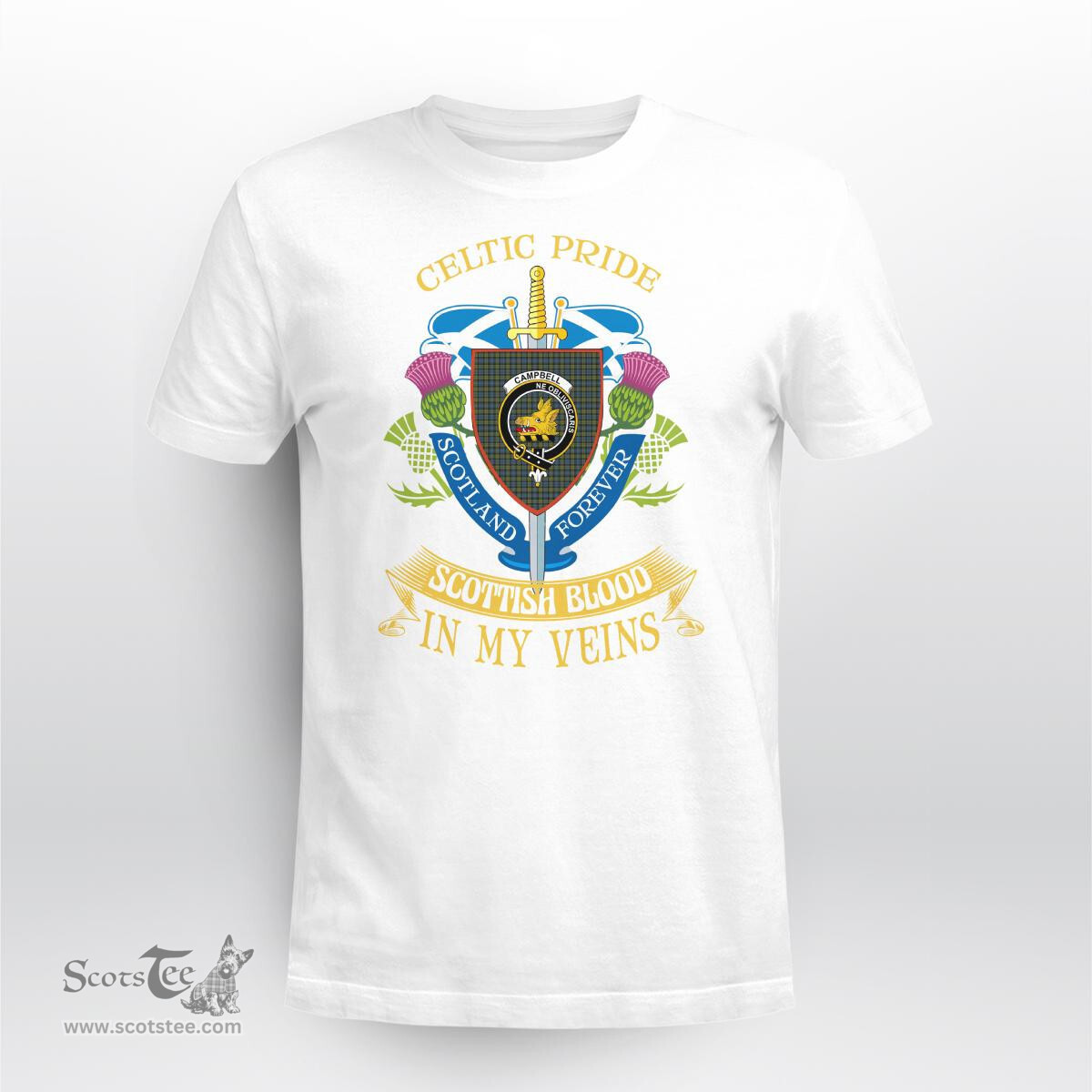 Scottish Campbell Scottish Blood In My Veins - Celtic Pride - Scotland Forever Tshirt Scottish Plaid Tartan Plaid - ScotsTee - scotstee.com