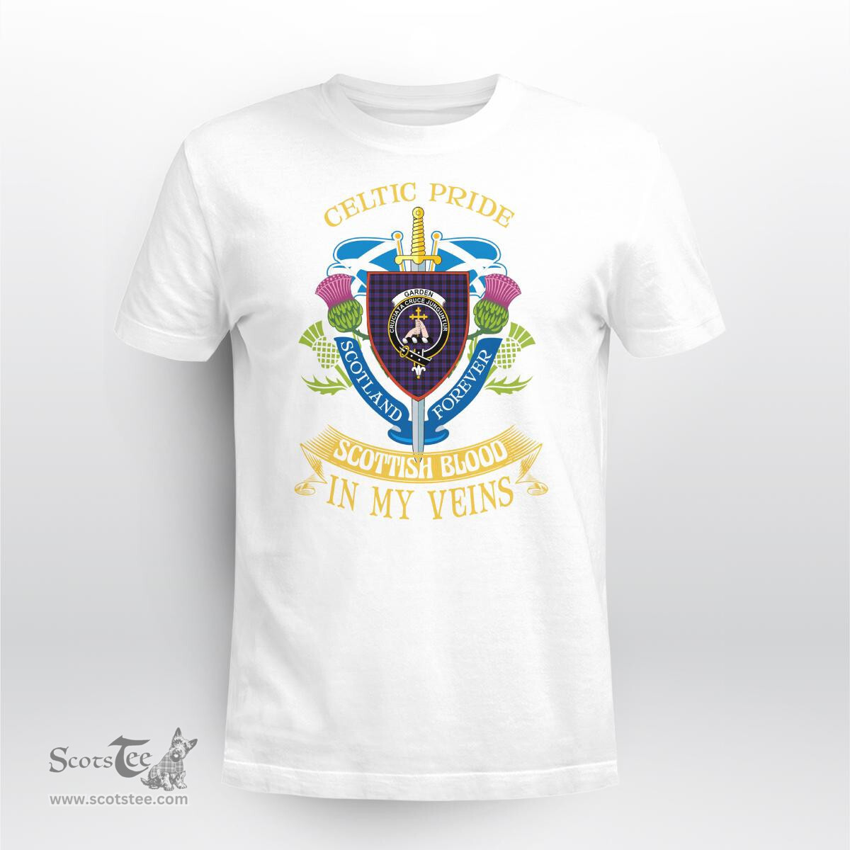 Scottish Garden Scottish Blood In My Veins - Celtic Pride - Scotland Forever Tshirt Scottish Plaid Tartan Plaid - ScotsTee - scotstee.com