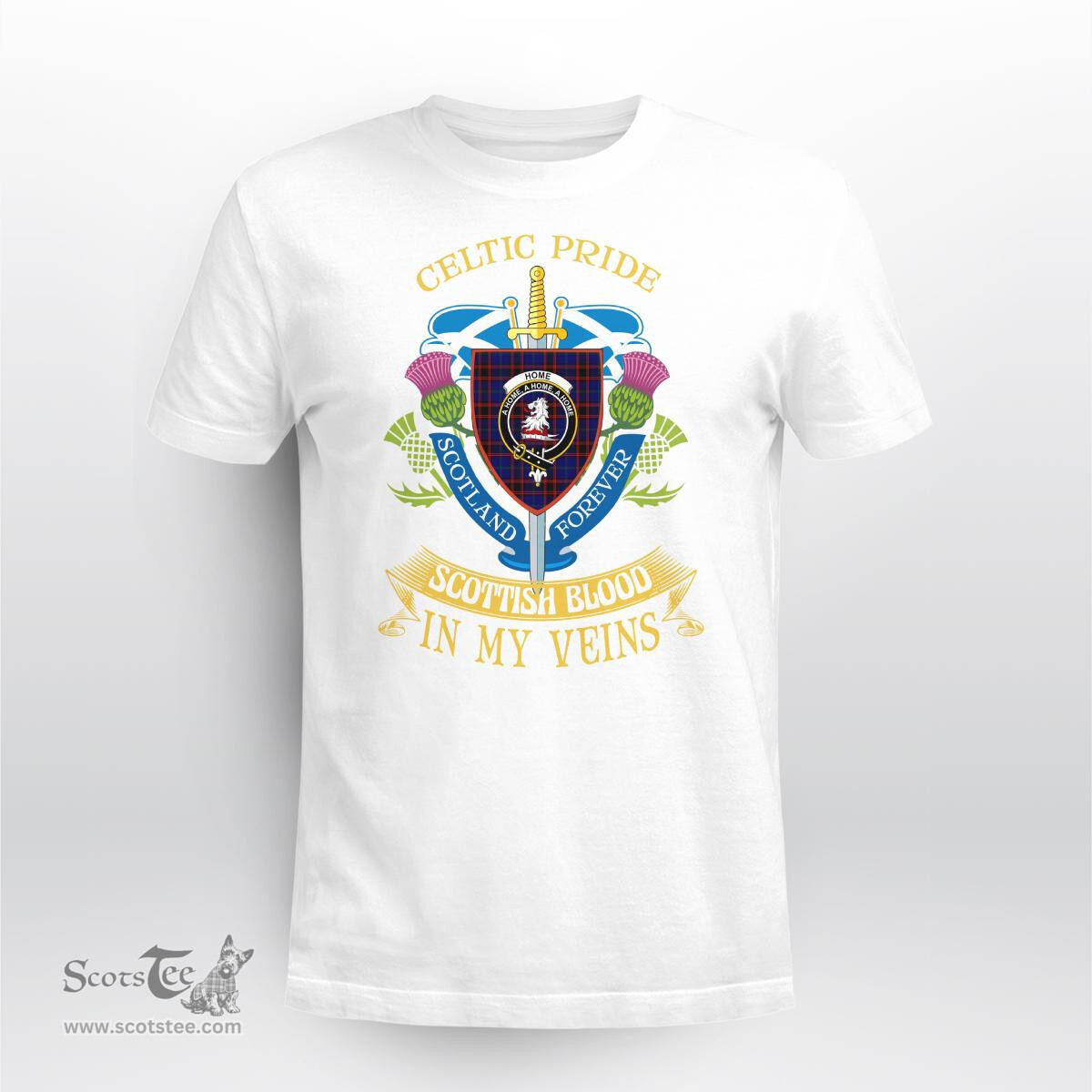 Scottish Home Scottish Blood In My Veins - Celtic Pride - Scotland Forever Tshirt Scottish Plaid Tartan Plaid - ScotsTee - scotstee.com