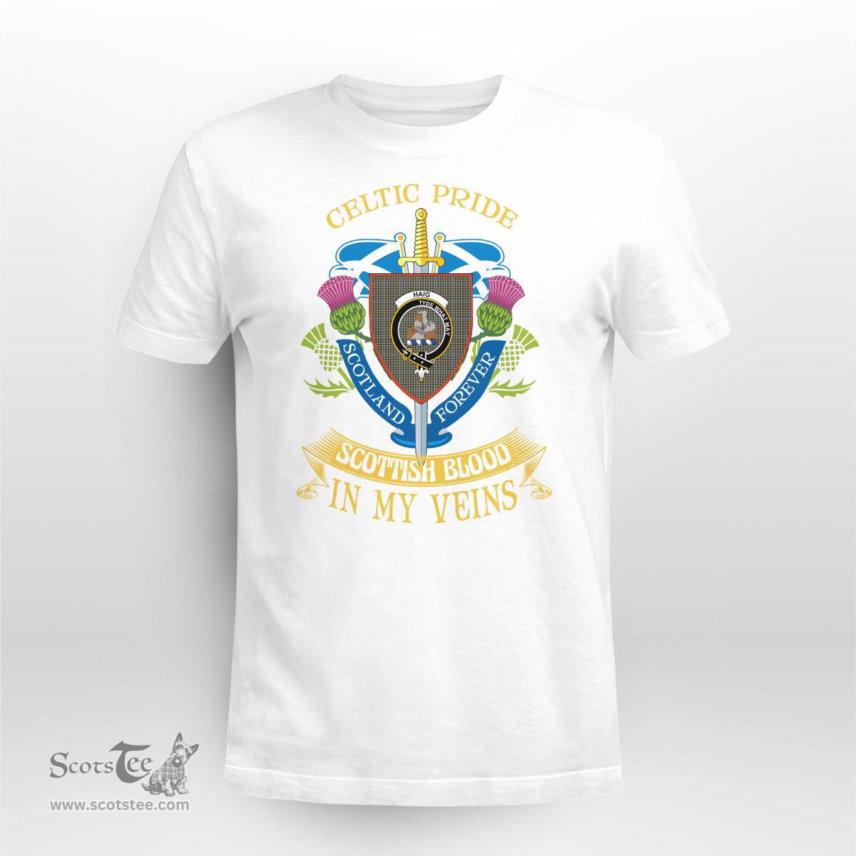 Scottish Haig Scottish Blood In My Veins - Celtic Pride - Scotland Forever Tshirt Scottish Plaid Tartan Plaid - ScotsTee - scotstee.com