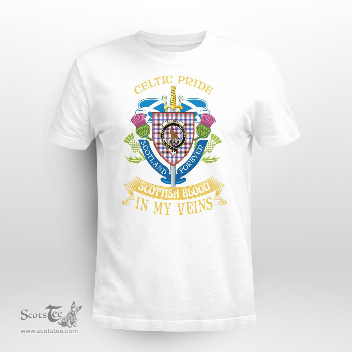 Scottish Boswell Scottish Blood In My Veins - Celtic Pride - Scotland Forever Tshirt Scottish Plaid Tartan Plaid - ScotsTee - scotstee.com