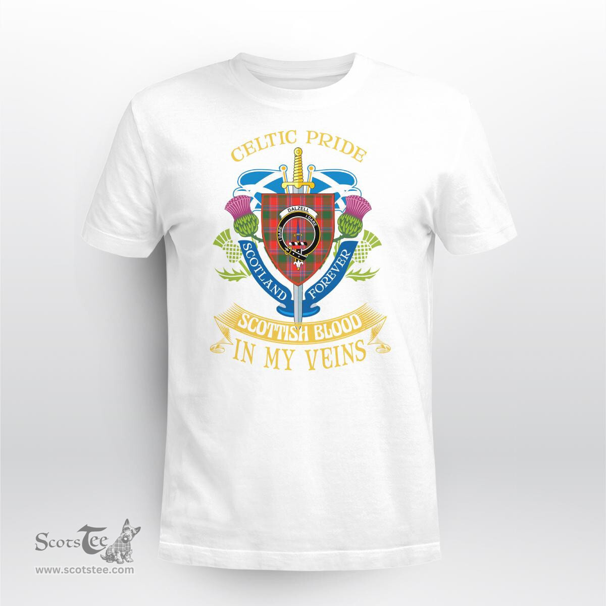 Scottish Dalzell Scottish Blood In My Veins - Celtic Pride - Scotland Forever Tshirt Scottish Plaid Tartan Plaid - ScotsTee - scotstee.com