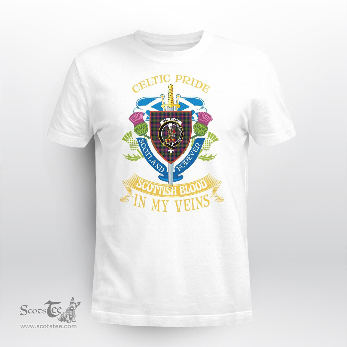 Scottish Maclennan Scottish Blood In My Veins - Celtic Pride - Scotland Forever Tshirt Scottish Plaid Tartan Plaid - ScotsTee - scotstee.com