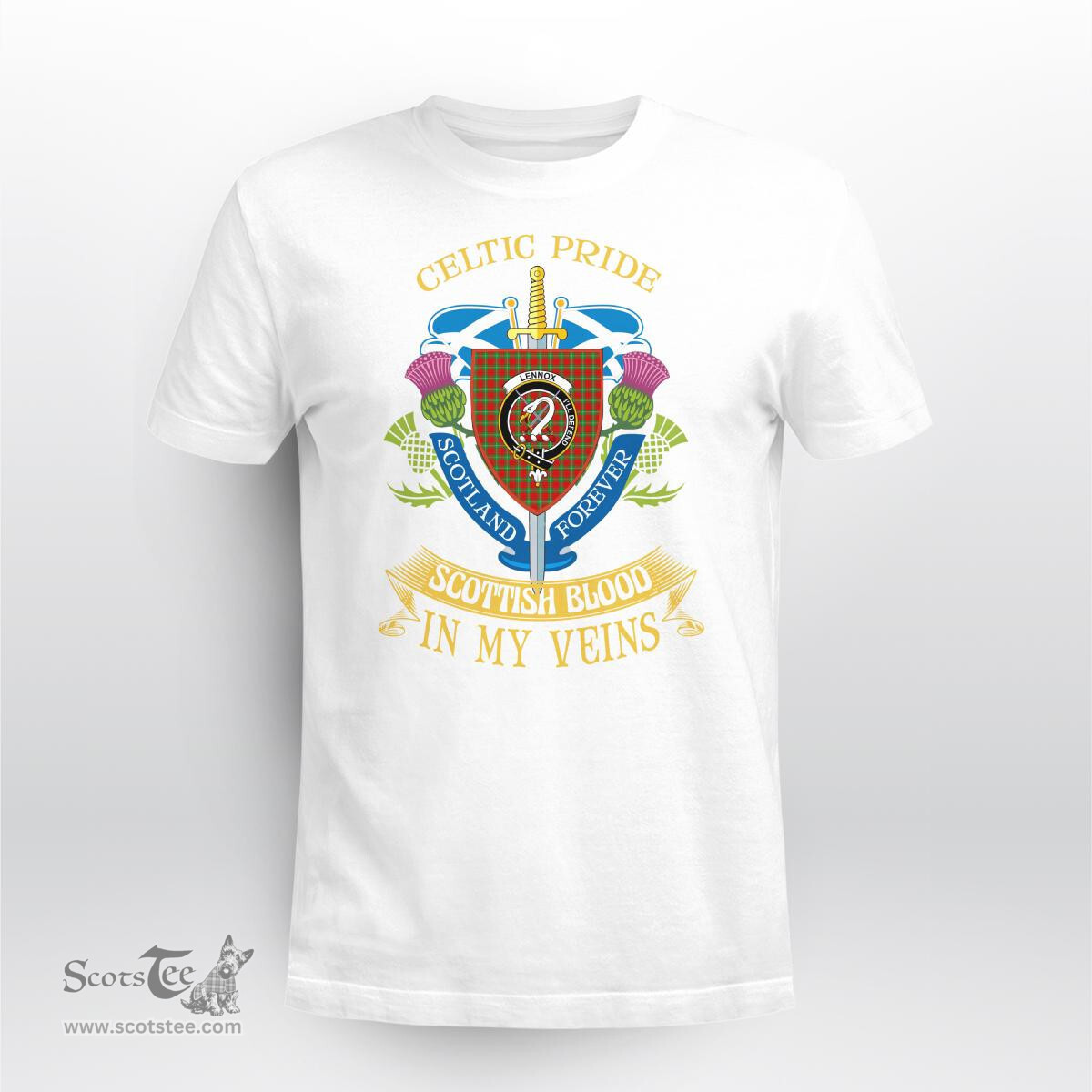 Scottish Lennox Scottish Blood In My Veins - Celtic Pride - Scotland Forever Tshirt Scottish Plaid Tartan Plaid - ScotsTee - scotstee.com
