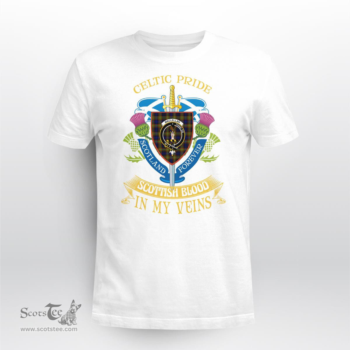 Scottish Maclellan Scottish Blood In My Veins - Celtic Pride - Scotland Forever Tshirt Scottish Plaid Tartan Plaid - ScotsTee - scotstee.com