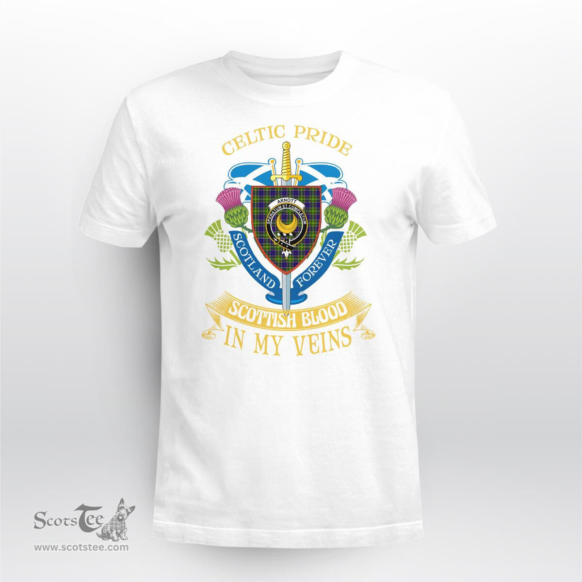 Scottish Arnott Scottish Blood In My Veins - Celtic Pride - Scotland Forever Tshirt Scottish Plaid Tartan Plaid - ScotsTee - scotstee.com