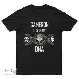 Scottish Cameron It's In My DNA Family Crest DNA In Me Tartan T Shirt Scottish Plaid Tartan Plaid - ScotsTee - scotstee.com