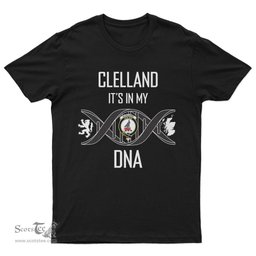 Scottish Clelland It's In My DNA Family Crest DNA In Me Tartan T Shirt Scottish Plaid Tartan Plaid - ScotsTee - scotstee.com