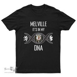 Scottish Melville It's In My DNA Family Crest DNA In Me Tartan T Shirt Scottish Plaid Tartan Plaid - ScotsTee - scotstee.com