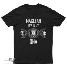 Scottish MacLean It's In My DNA Family Crest DNA In Me Tartan T Shirt Scottish Plaid Tartan Plaid - ScotsTee - scotstee.com