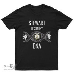 Scottish Stewart It's In My DNA Family Crest DNA In Me Tartan T Shirt Scottish Plaid Tartan Plaid - ScotsTee - scotstee.com