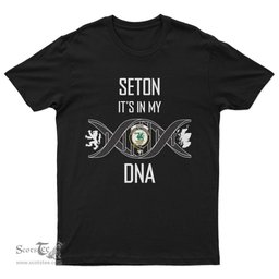 Scottish Seton It's In My DNA Family Crest DNA In Me Tartan T Shirt Scottish Plaid Tartan Plaid - ScotsTee - scotstee.com