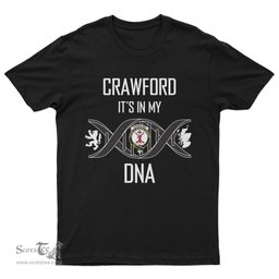 Scottish Crawford It's In My DNA Family Crest DNA In Me Tartan T Shirt Scottish Plaid Tartan Plaid - ScotsTee - scotstee.com