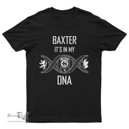 Scottish Baxter It's In My DNA Family Crest DNA In Me Tartan T Shirt Scottish Plaid Tartan Plaid - ScotsTee - scotstee.com