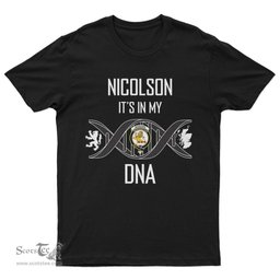 Scottish Nicolson It's In My DNA Family Crest DNA In Me Tartan T Shirt Scottish Plaid Tartan Plaid - ScotsTee - scotstee.com