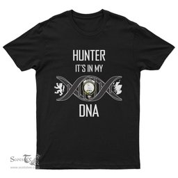 Scottish Hunter It's In My DNA Family Crest DNA In Me Tartan T Shirt Scottish Plaid Tartan Plaid - ScotsTee - scotstee.com