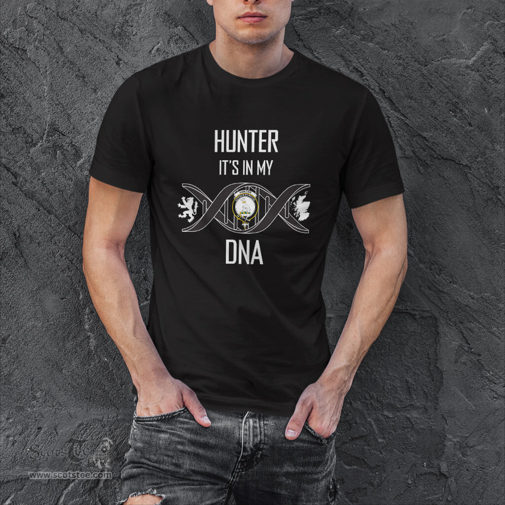 Scottish Hunter It's In My DNA Family Crest DNA In Me Tartan T Shirt Scottish Plaid Tartan Plaid - ScotsTee - scotstee.com