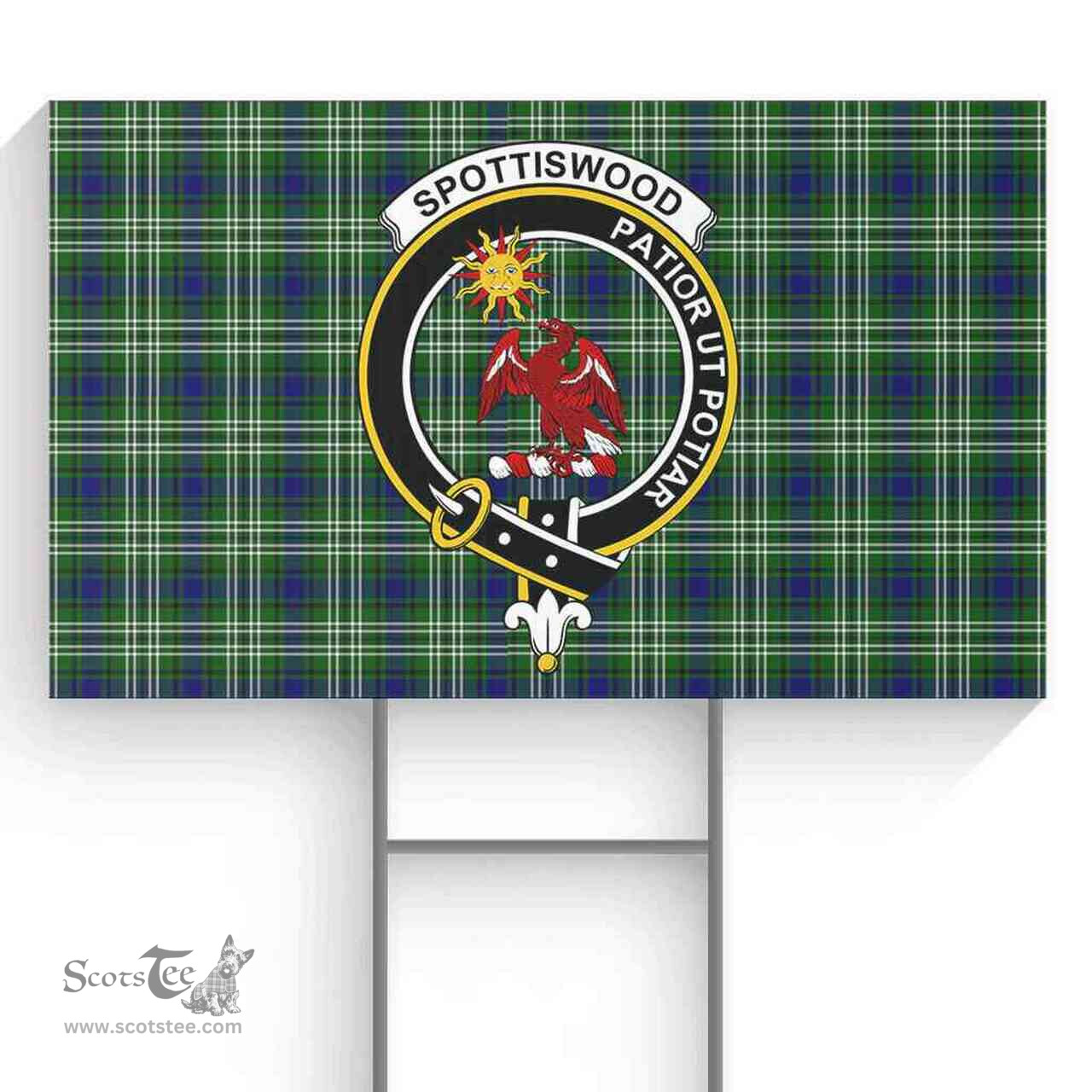 Scottish Spottiswood Clan Tartan Yard Sign - Crest Classic  Scottish Plaid Tartan Plaid