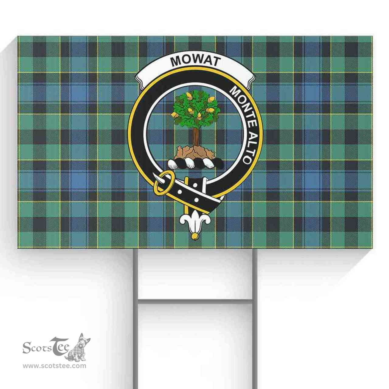 Scottish Mowat (of Inglistoun) Clan Tartan Yard Sign - Crest Classic  Scottish Plaid Tartan Plaid