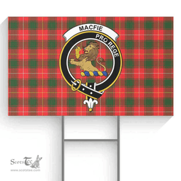 Scottish MacFie (of Dreghorn) Clan Tartan Yard Sign - Crest Classic  Scottish Plaid Tartan Plaid