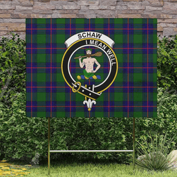 Scottish Schaw (of Sauchie) Clan Tartan Yard Sign - Crest Classic  Scottish Plaid Tartan Plaid
