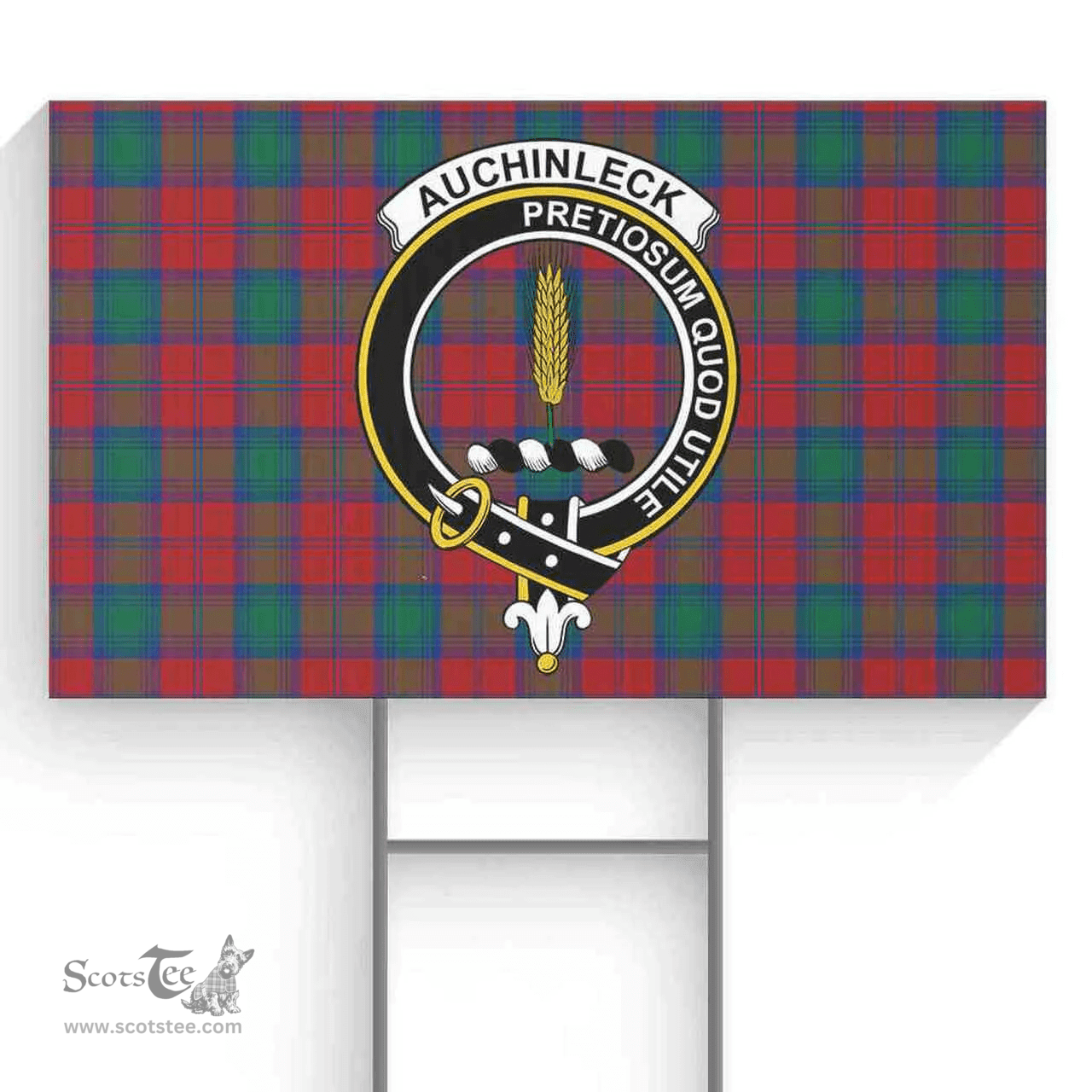 Scottish Auchinleck Clan Tartan Yard Sign - Crest Classic  Scottish Plaid Tartan Plaid