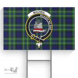 Scottish MacNeil of Colonsay Clan Tartan Yard Sign - Crest Classic  Scottish Plaid Tartan Plaid