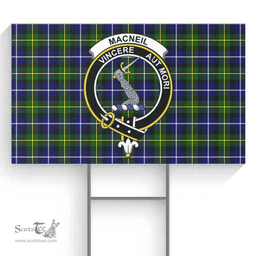 Scottish MacNeill of Barra Clan Tartan Yard Sign - Crest Classic  Scottish Plaid Tartan Plaid