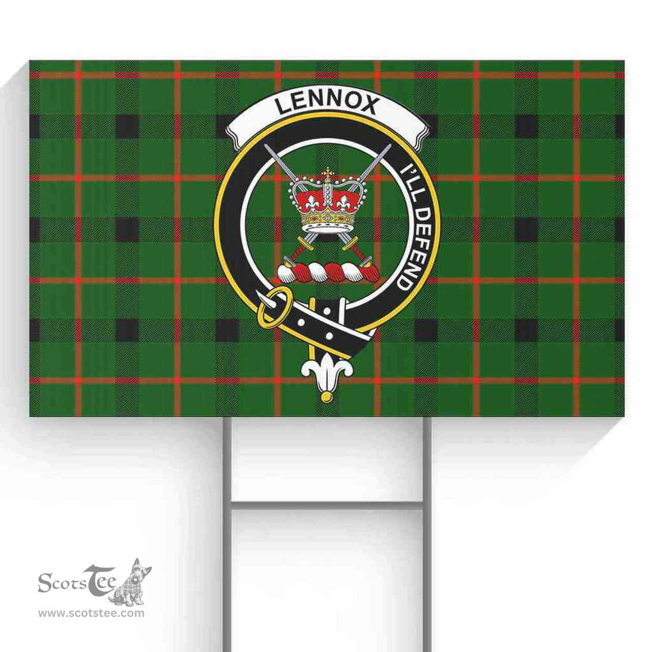 Scottish Lennox (Lennox Kincaid) Clan Tartan Yard Sign - Crest Classic  Scottish Plaid Tartan Plaid