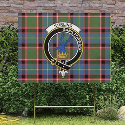 Scottish Stirling (of Cadder-Present Chief) Clan Tartan Yard Sign - Crest Classic  Scottish Plaid Tartan Plaid