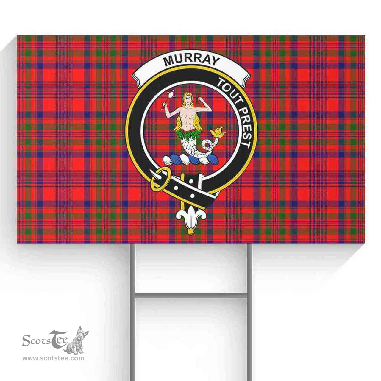 Scottish Murray (of Dysart) Clan Tartan Yard Sign - Crest Classic  Scottish Plaid Tartan Plaid