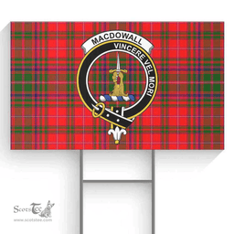 Scottish MacDowall (of Garthland) Clan Tartan Yard Sign - Crest Classic  Scottish Plaid Tartan Plaid