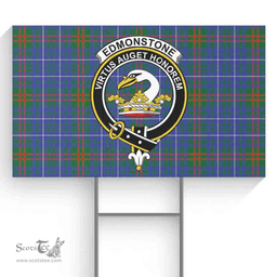 Scottish Edmonstone (of Duntreath) Clan Tartan Yard Sign - Crest Classic  Scottish Plaid Tartan Plaid
