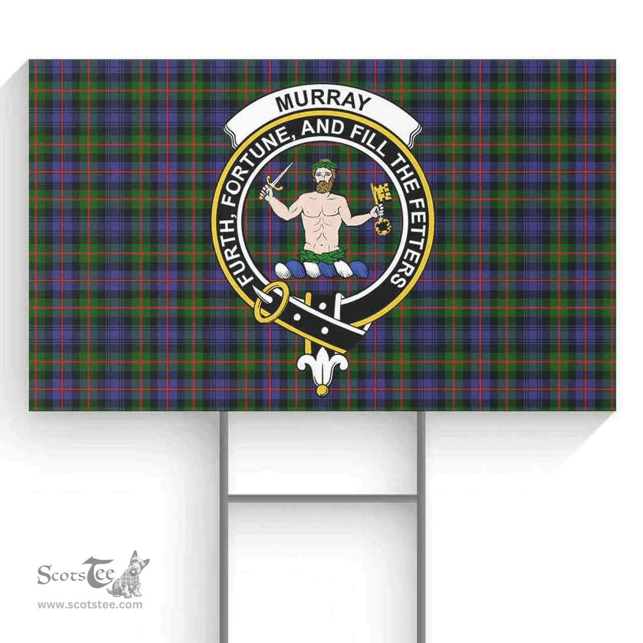 Scottish Murray (of Atholl) Clan Tartan Yard Sign - Crest Classic  Scottish Plaid Tartan Plaid