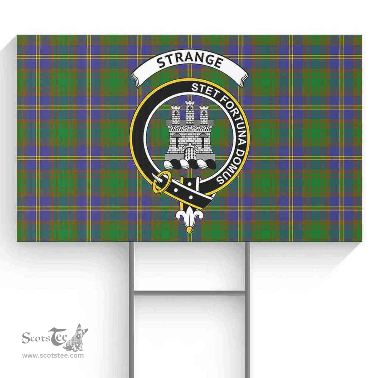Scottish Strange (or Strang) Clan Tartan Yard Sign - Crest Classic  Scottish Plaid Tartan Plaid