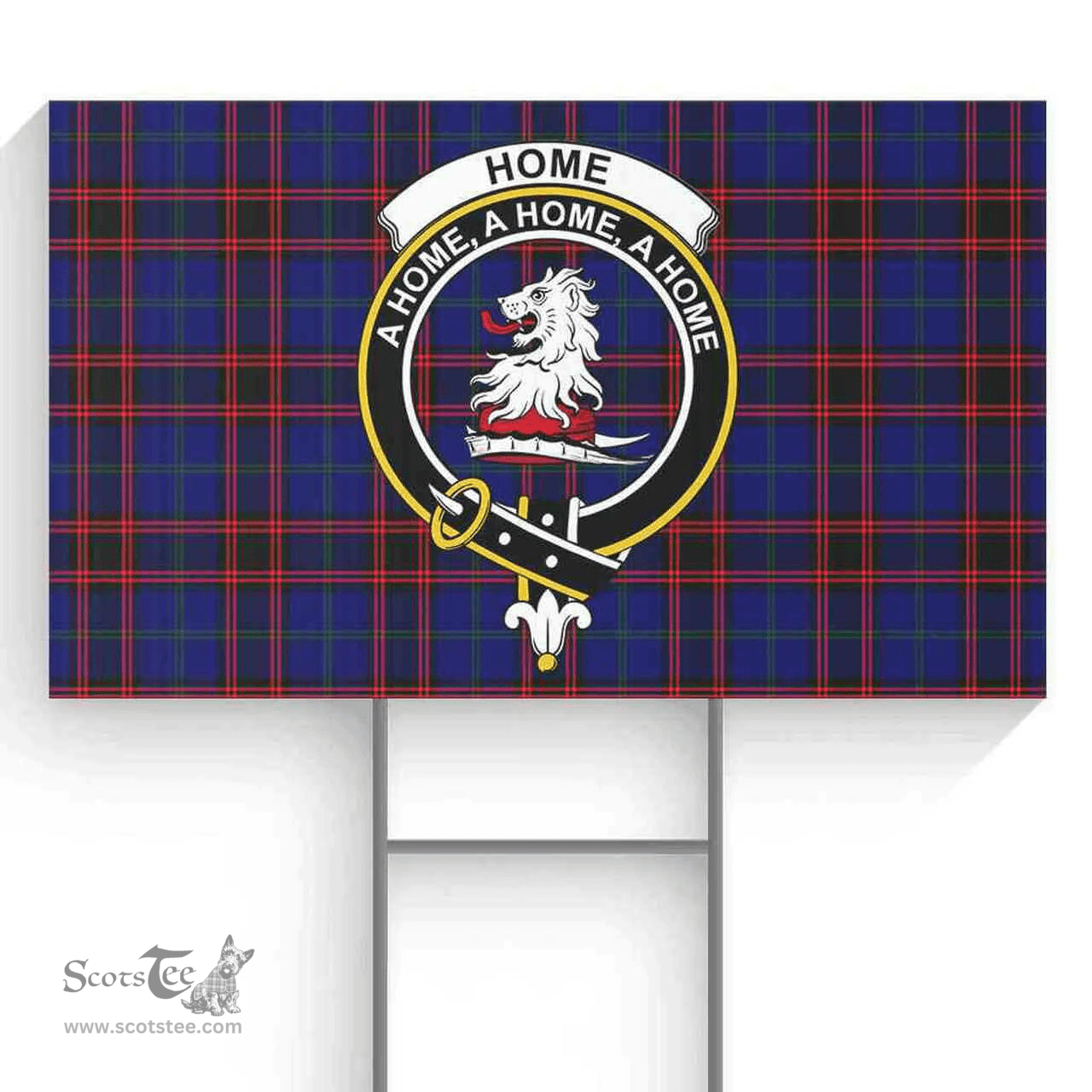 Scottish Home (or Hume) Clan Tartan Yard Sign - Crest Classic  Scottish Plaid Tartan Plaid