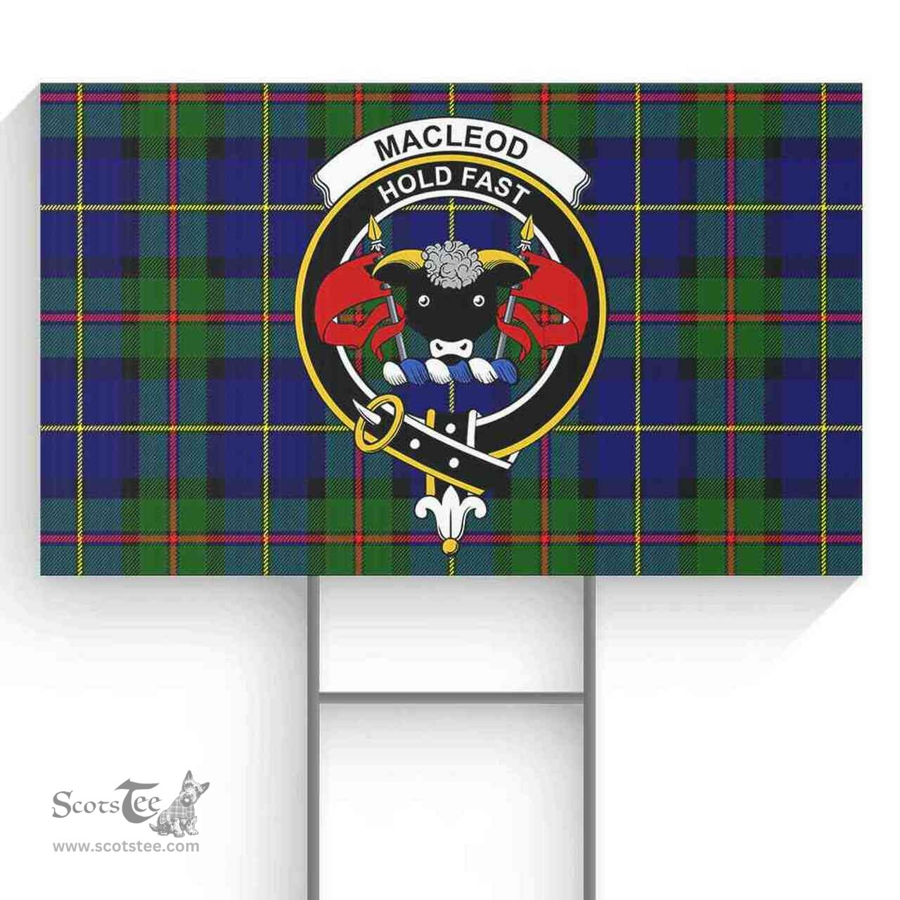 Scottish MacLeod of Lewis Clan Tartan Yard Sign - Crest Classic  Scottish Plaid Tartan Plaid